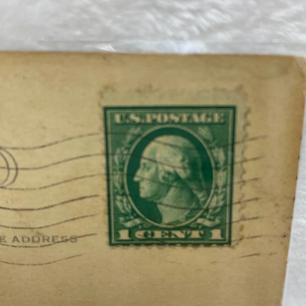 1919 Antique Postcard‎ Christmas Greeting Dear Cousin Ruth  Protective Sleeve